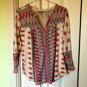 Lucky Brand Boho Tunic with 3/4 Sleeves